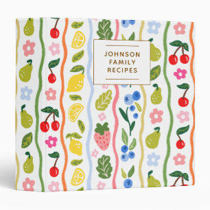 Fruits Pattern Food Recipes Kitchen Bridal Shower Binder