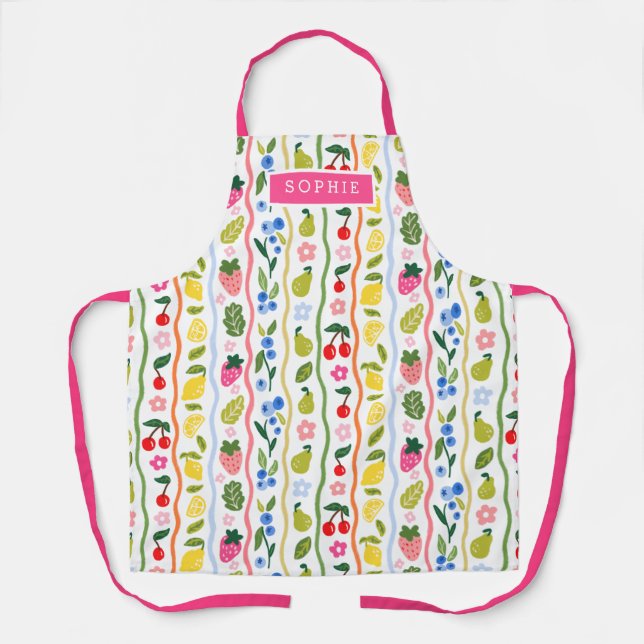 Fruits Pattern Food Summer Elegant Stylish Apron (Front)
