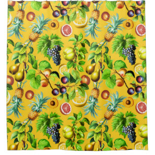Fruits Pattern On Yellow Background