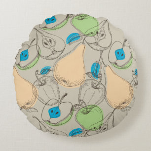 Fruits pattern round pillow