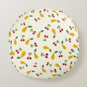 Fruits pattern round pillow