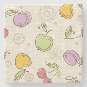 Fruits Pattern Stone Coaster