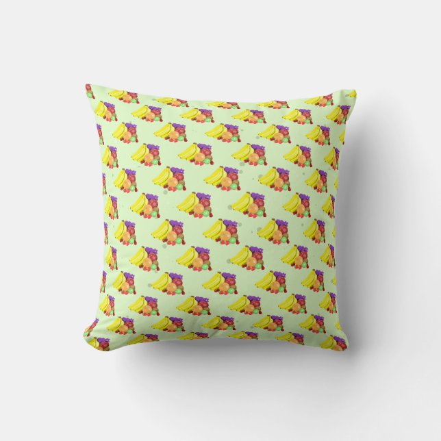 Fruits Pattern Throw Pillow (Front)