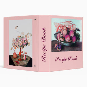 FRUITS,PEACHES,PEACH PLATE RECIPE BOOK Pink Binder