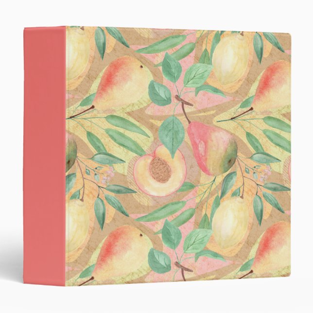 Fruits, peaches, pears, lemons, watercolor binder (Front/Spine)