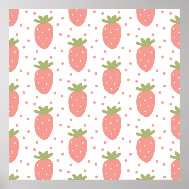 Fruits strawberries background poster (Front)