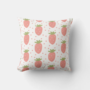 Fruits strawberries background throw pillow