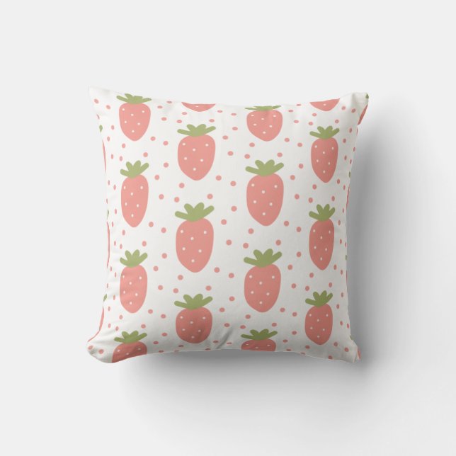 Fruits strawberries background throw pillow (Front)