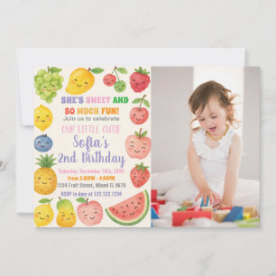 Fruits tropicaux colorés Invitation Anniversaire