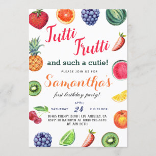 Fruits Tutti Frutti Invitation d'anniversaire