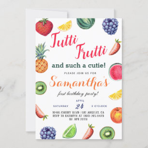 Fruits Tutti Frutti Invitation d'anniversaire