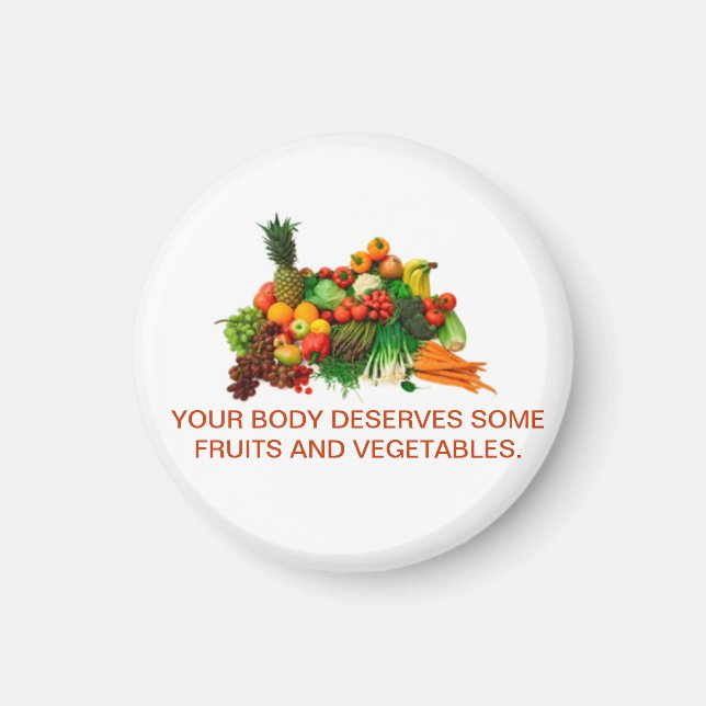Fruits & Vegetable Customized Magnet. Eat Healthy. Magnet (Front)