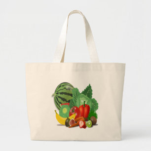 fruits vegetables artichoke banana large tote bag