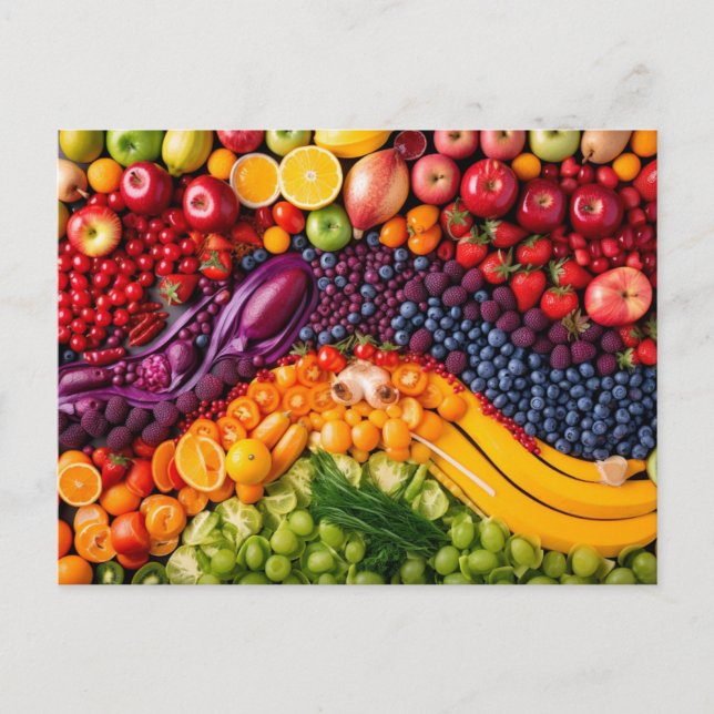 Fruits Vegetables Healthy Food Vegetarian Diet Postcard (Front)