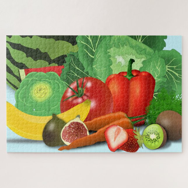 Fruits & Vegetables - Jigsaw Puzzle (Horizontal)