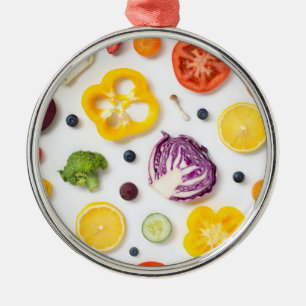 Fruits & Vegetables Metal Ornament