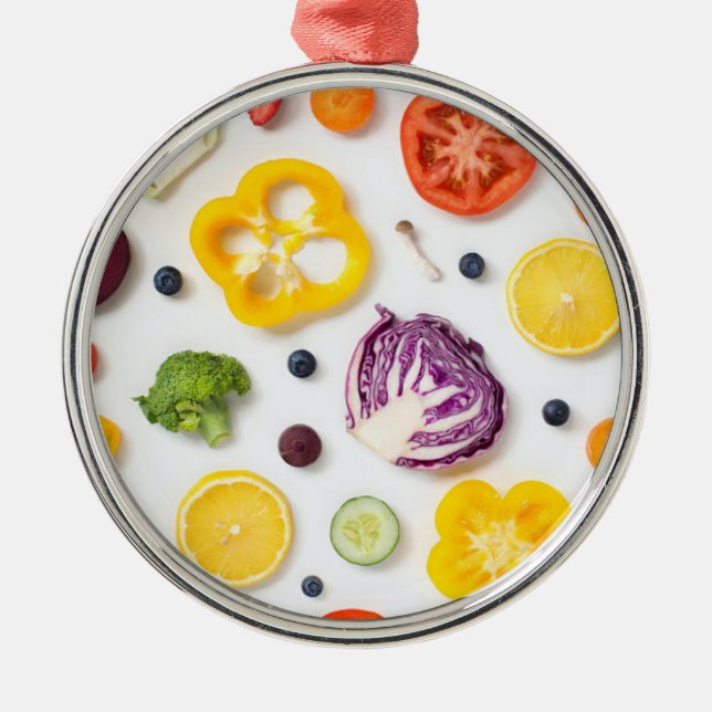 Fruits & Vegetables Metal Ornament (Front)