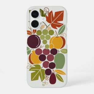 Fruits Vintage aux Raisins Stylisés iPhone 16 Case