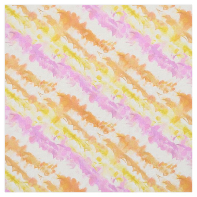 Fruity Abstract Pastel Watercolor Wash Stripes Fabric (Swatch)