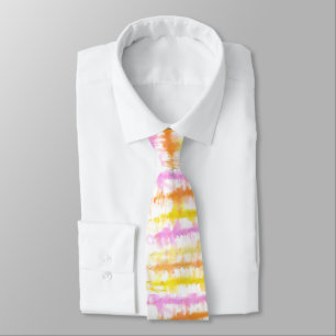 Fruity Abstract Pastel Watercolor Wash Stripes Tie