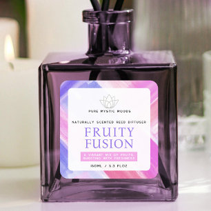 Fruity bright abstract reed diffuser product label