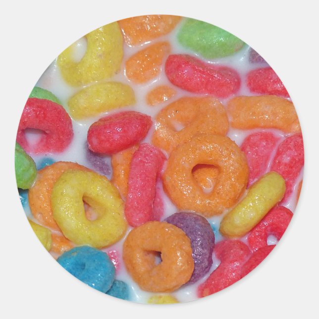 Fruity Cereal Classic Round Sticker (Front)
