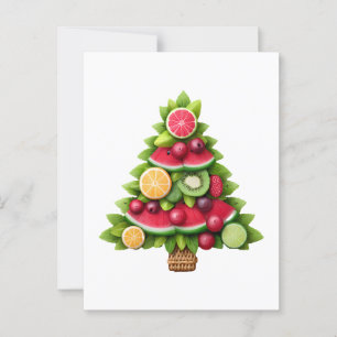Fruity Christmas Tree Healthy Holiday Design Postcard
