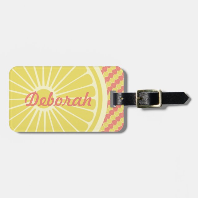 Fruity Citrus Monogram and Name Luggage Tag (Front Horizontal)