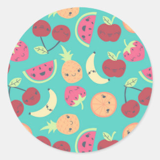 Fruity Fruits Classic Round Sticker