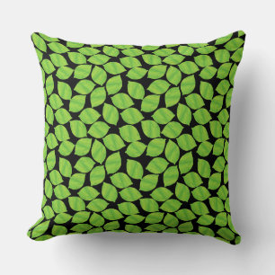 Fruity Green Limes, Black Background to Customize Throw Pillow