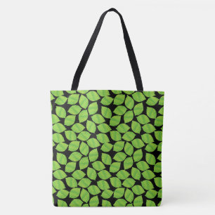 Fruity Green Limes, Black Background to Customize Tote Bag