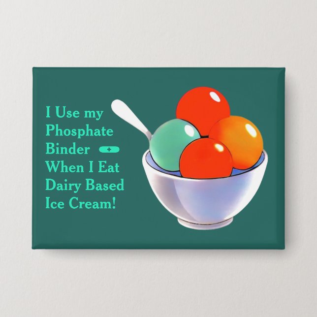 Fruity Ice Cream Phosphate Binder Button (Front)