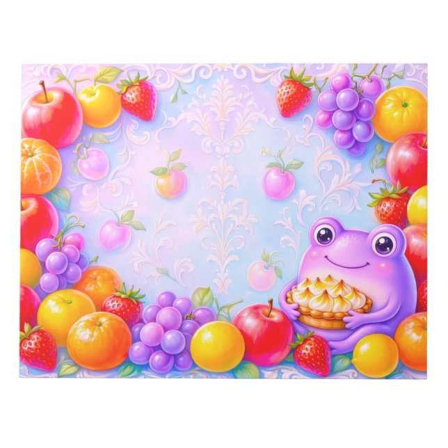 Fruity Lemon Meringue Frog Notepad (Front)