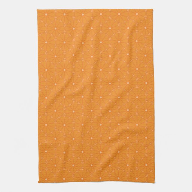 Fruity Orange Slice Summer Pattern Kitchen Towel (Vertical)