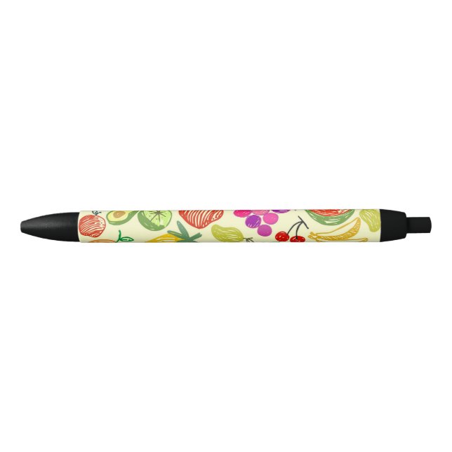 Fruity Pattern Black Ink Pen (Front)