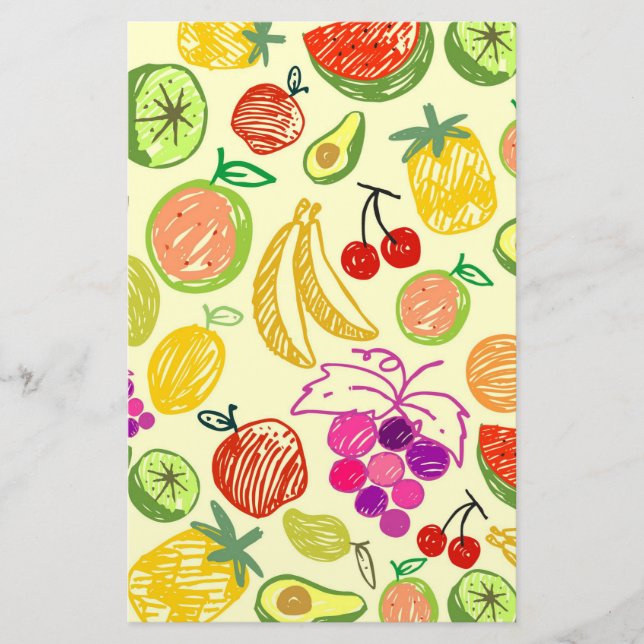 Fruity Pattern Stationery (Front)