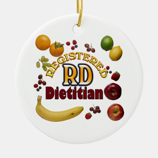 FRUITY RD REGISTERED DIETITIAN CERAMIC ORNAMENT (Front)