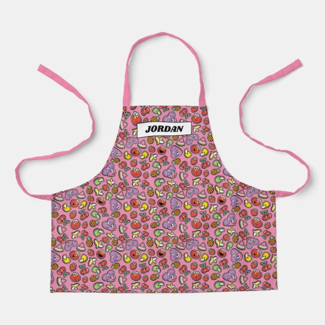 Fruity Sticker Elmo & Abby Cadabby Pattern Apron (Front)