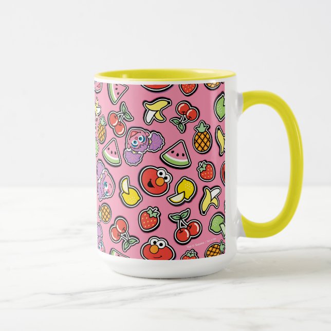 Fruity Sticker Elmo & Abby Cadabby Pattern Mug (Right)