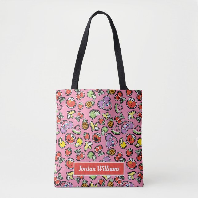 Fruity Sticker Elmo & Abby Cadabby Pattern Tote Bag (Front)