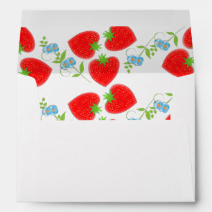 Fruity Strawberries Flowers Personalized Envelopes