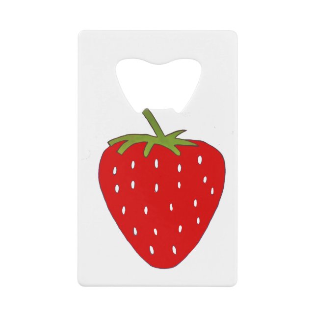 Fruity Strawberry Credit Card Bottle Opener (Front)