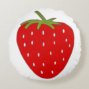 Fruity strawberry round pillow