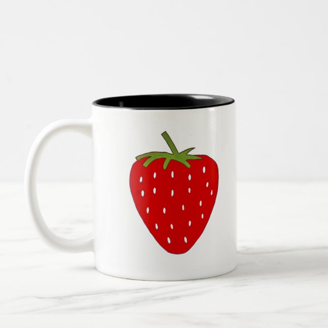 Fruity Strawberry Two-Tone Coffee Mug (Left)