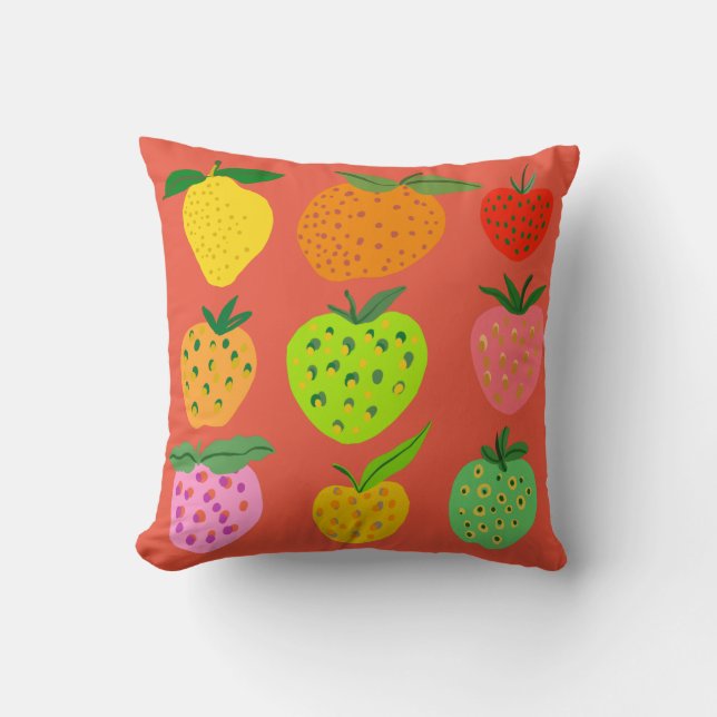 Fruity Throw Pillow (Front)