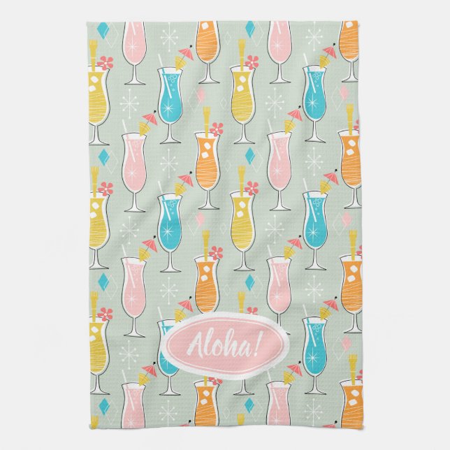 Fruity Tiki Beverages Kitchen Towel (Vertical)