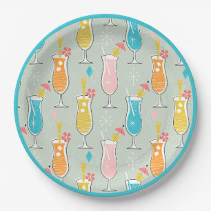 Fruity Tiki Beverages Paper Plate