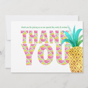 Fruity Tropical THANK YOU Watermelon Pineapple Card