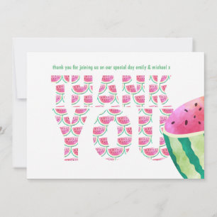Fruity Tropical THANK YOU Watermelon Pineapple Card