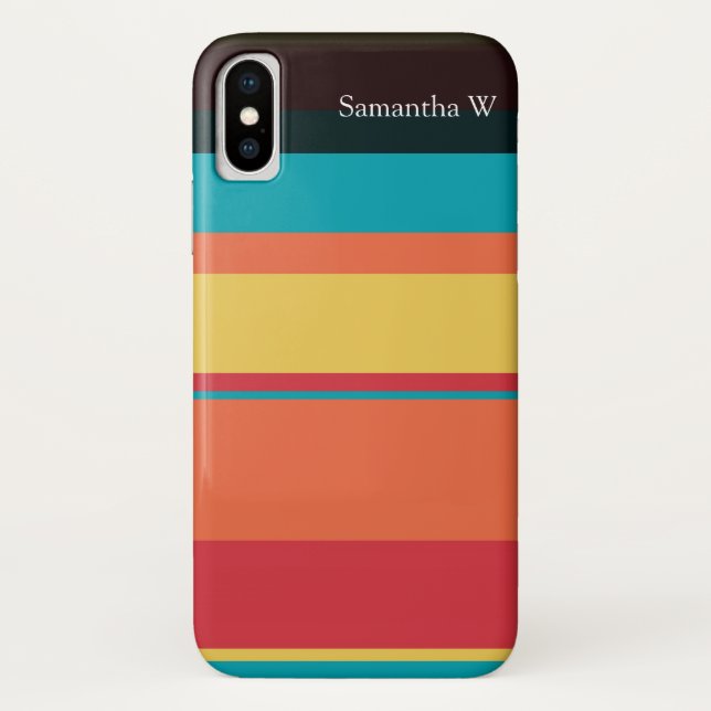 Fruity Tropical Tonal Stripes Case-Mate iPhone Case (Back)